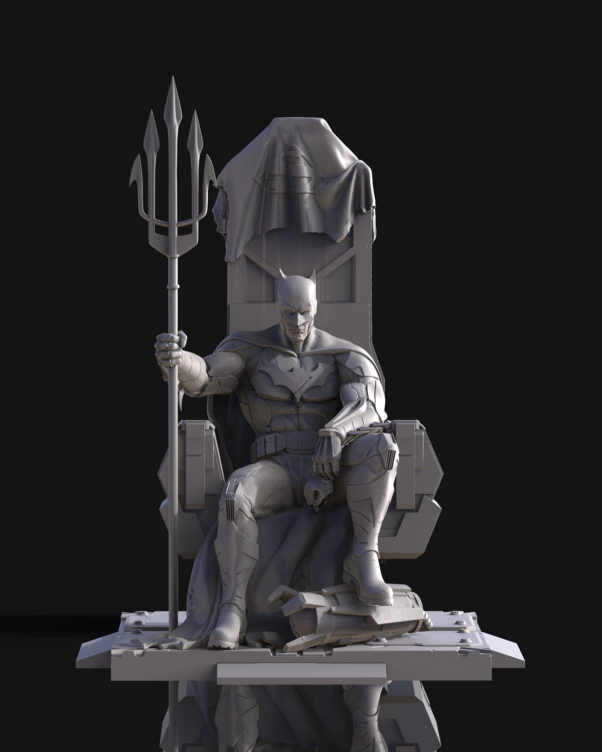 batman on throne statue for sale