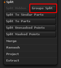 Groups Split ZBrush