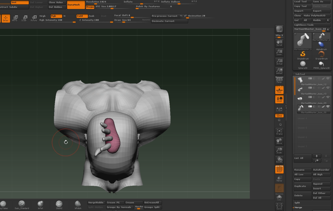 Colocar pincel IMM de ZBrush