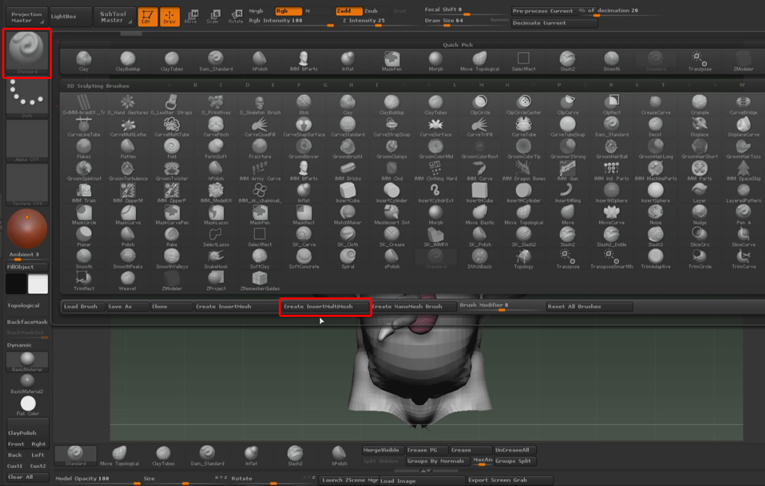 Crear pincel IMM de ZBrush