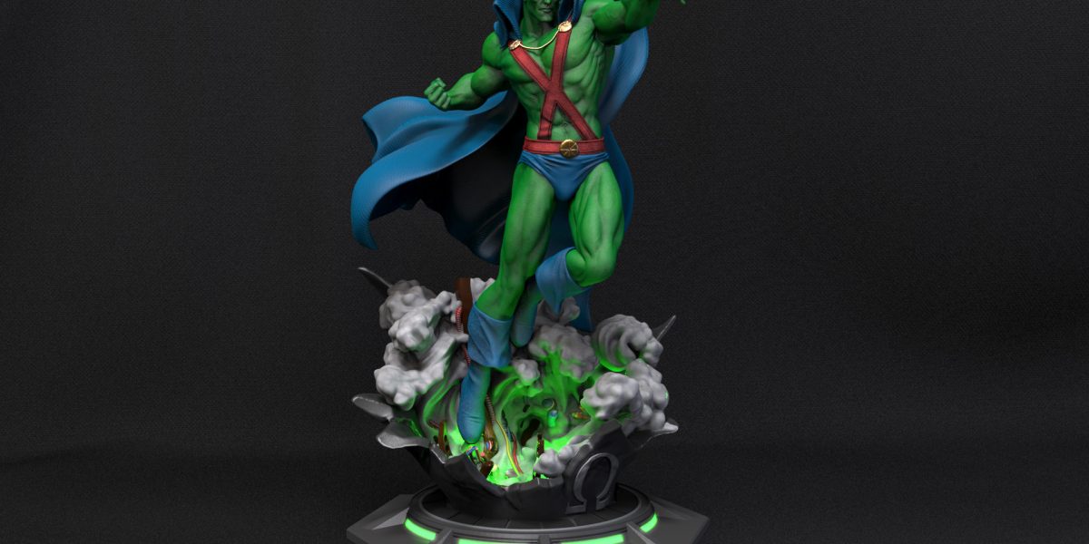 Escultura Digital de Martian Manhunter