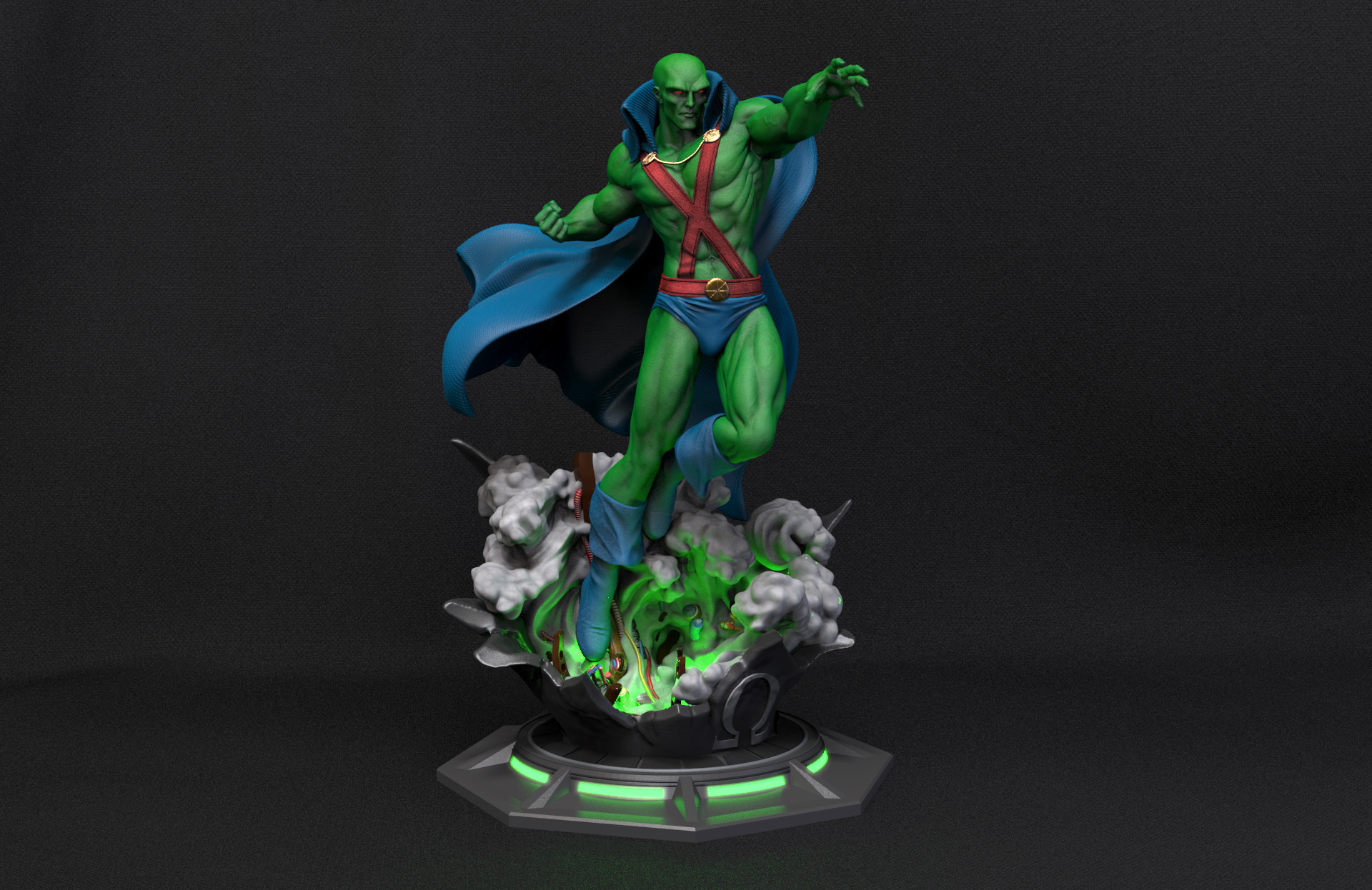 Escultura Digital de Martian Manhunter