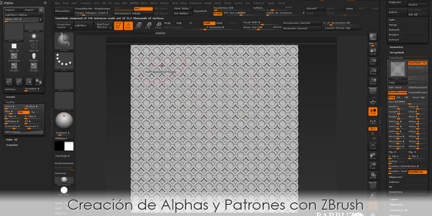 Creación de Alphas y Patrones con ZBrush