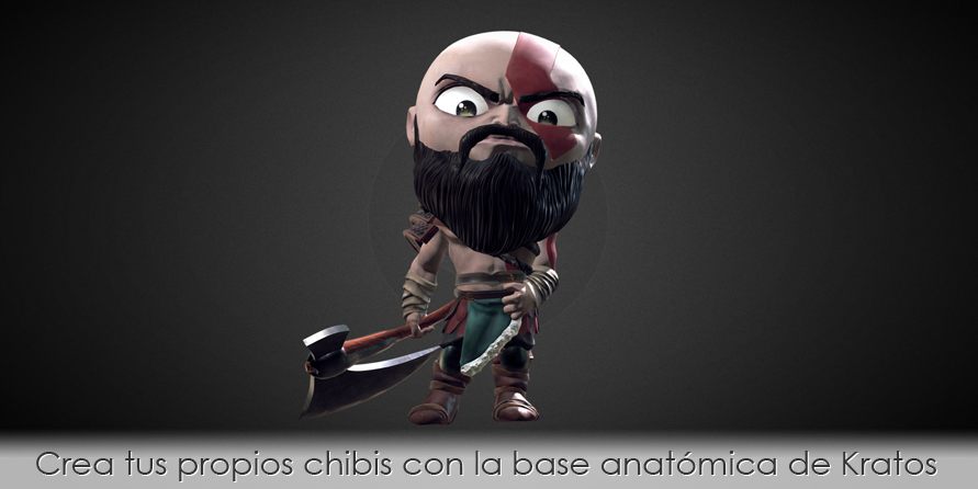 Crea tus propios chibis con la base anatómica de Kratos