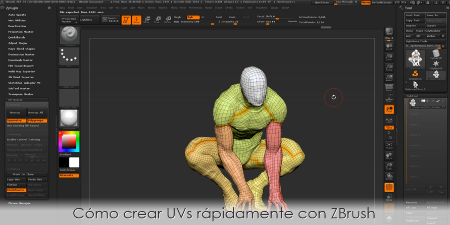 Cómo crear UVs rápidamente con ZBrush