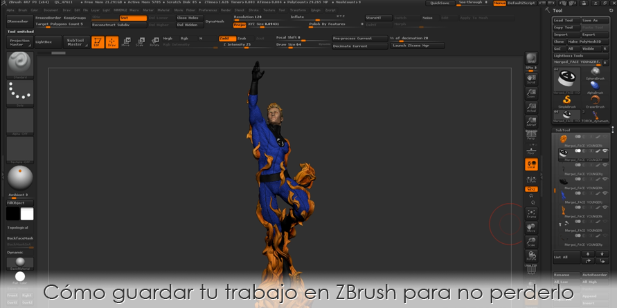 Cómo guardar tu trabajo en ZBrush para no perderlo