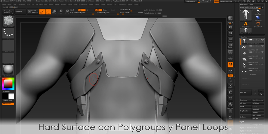 Hard Surface con Polygroups y Panel Loops