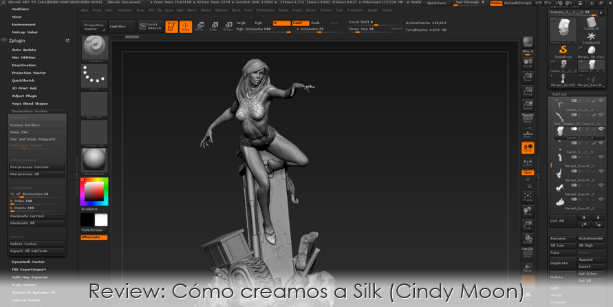 Review: Cómo creamos la escultura digital de Silk (Cindy Moon)