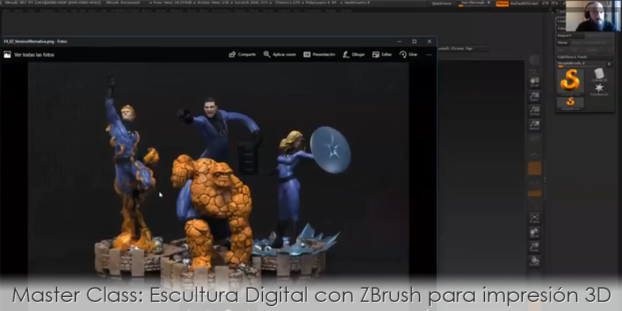 Master Class: Escultura Digital con ZBrush para impresión 3D