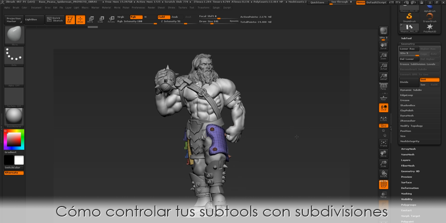 Cómo controlar tus subtools con subdivisiones