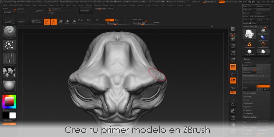 Crea tu primer modelo en ZBrush