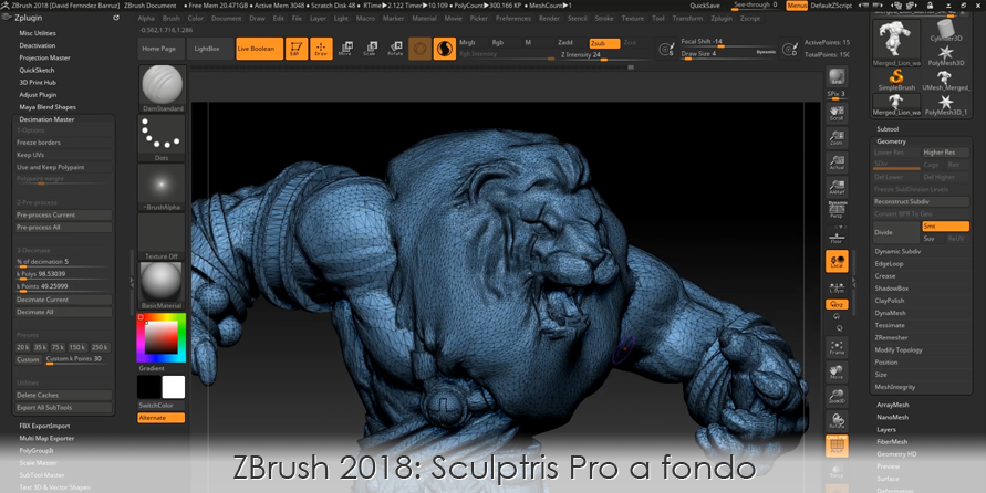 ZBrush 2018: Sculptris Pro a fondo