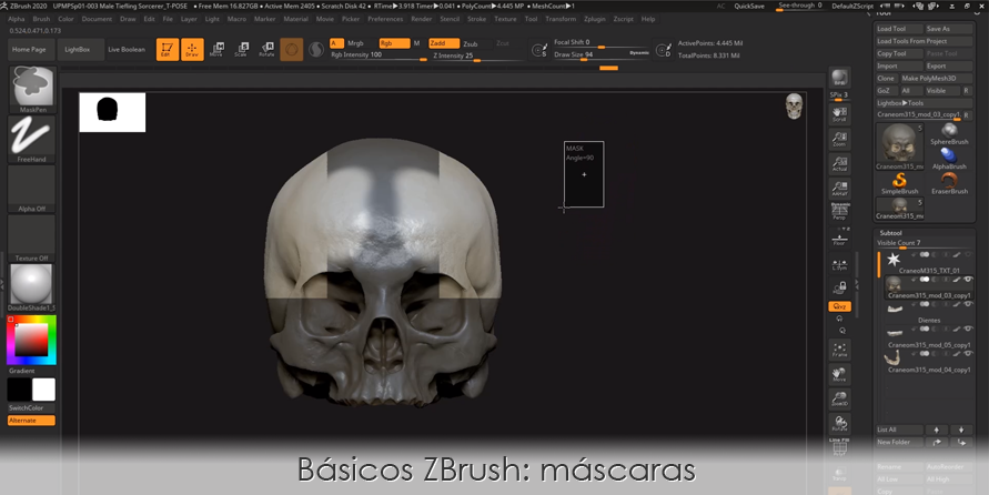 Básicos ZBrush: máscaras en ZBrush