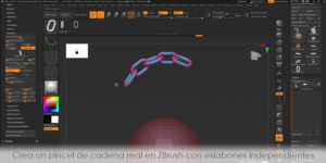 Crea un pincel de cadena real en ZBrush con eslabones independientes
