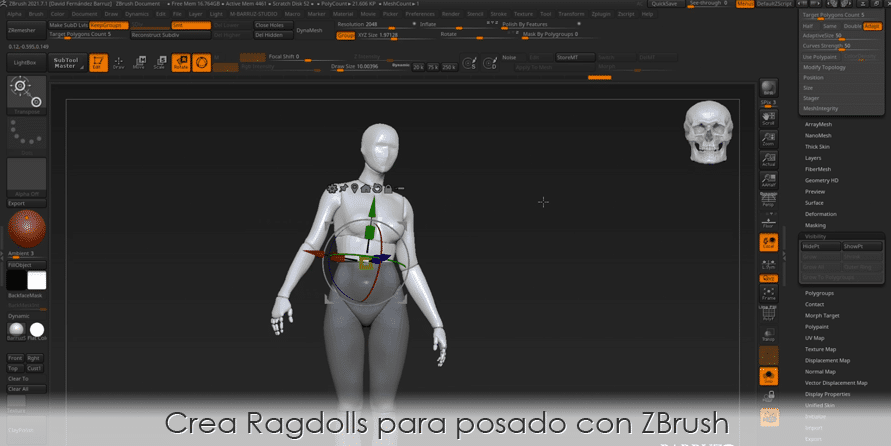 Crea Ragdolls para posado con ZBrush