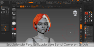 Esculpiendo Pelo Estilizado con Bend Curve en ZBrush